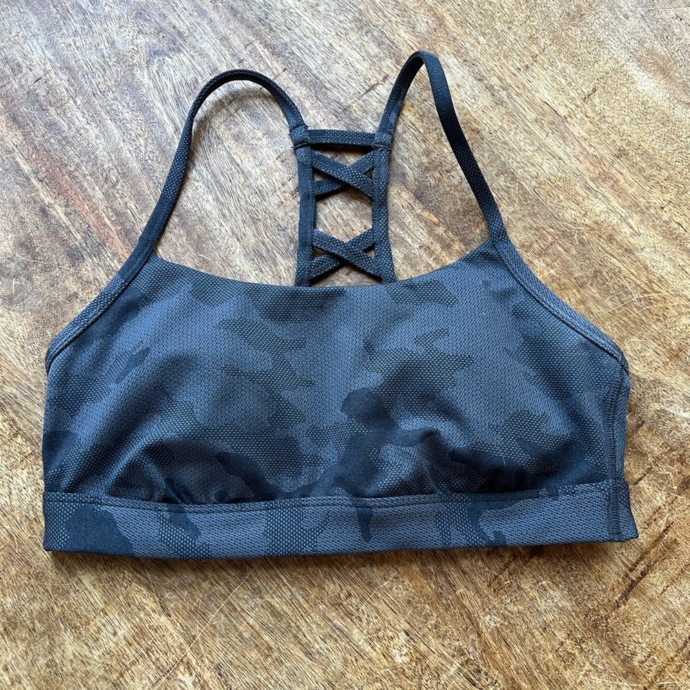 Black Camouflage Sports Bra All In Motion